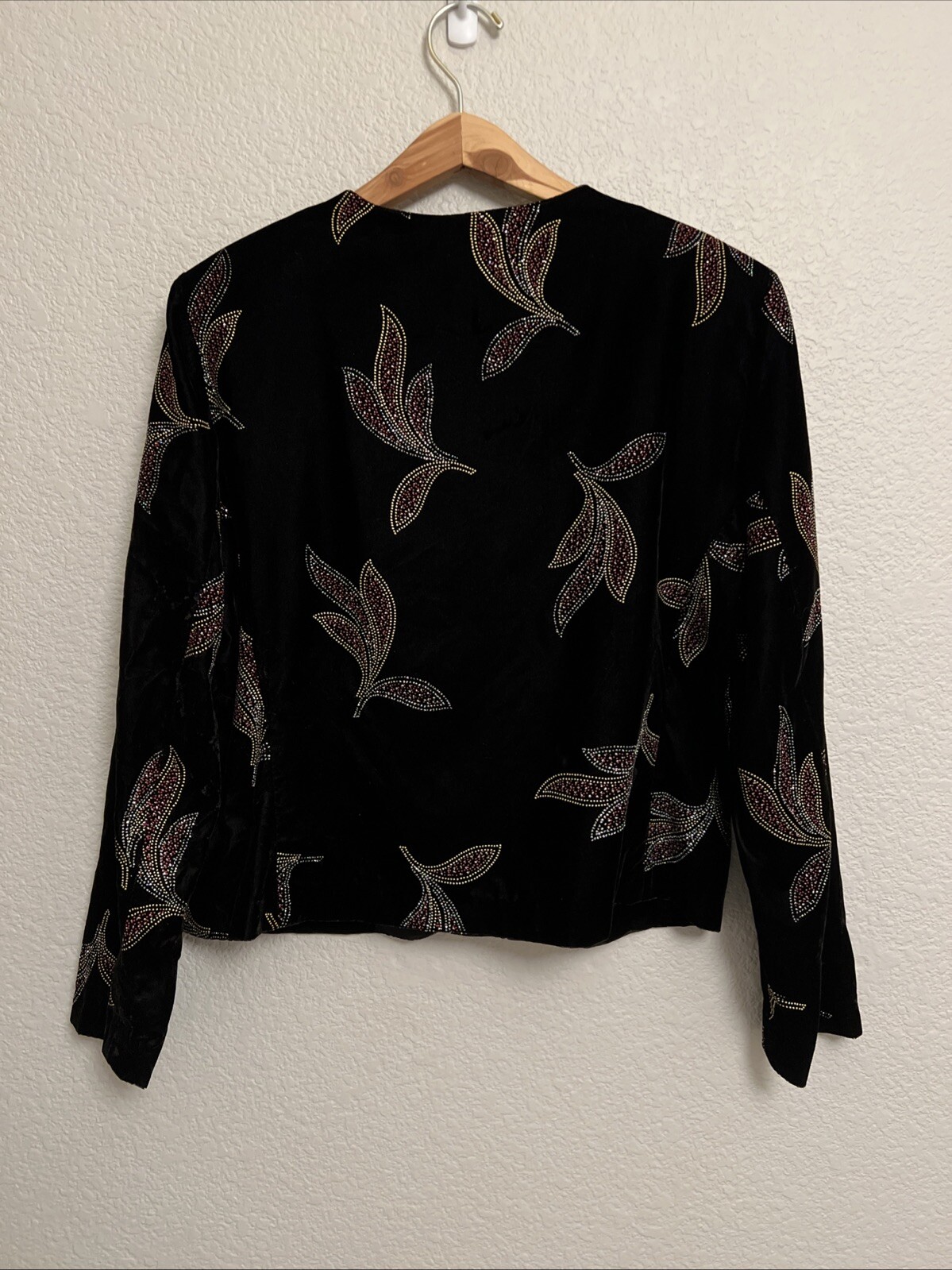 Vintage Norton Mcnaughton Velvet Blazer Jacket Top Whimsigoth Old Money Black 14