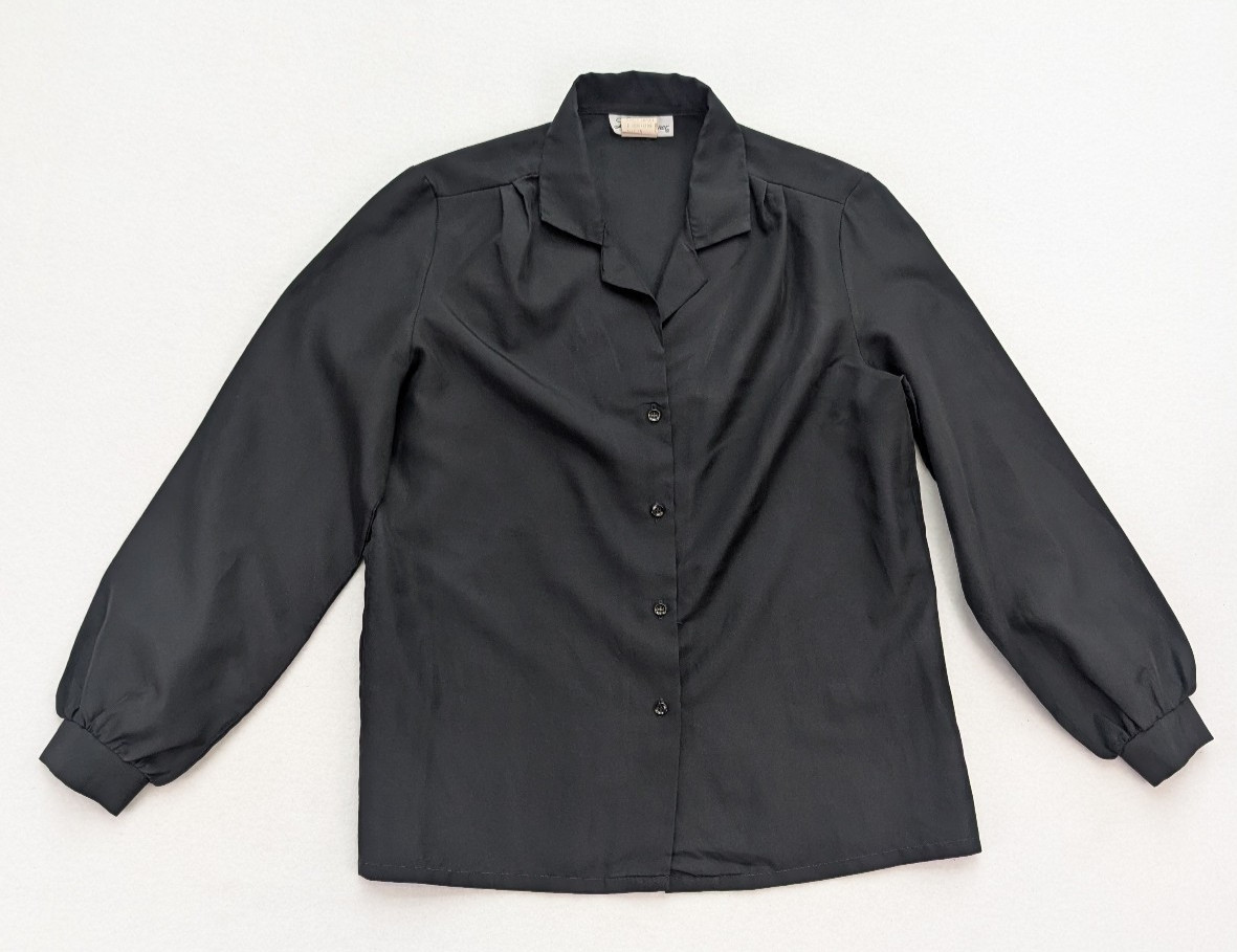 Lucky Winner Vintage Women’s Top Size 14 Black Long Sleeve Blouse