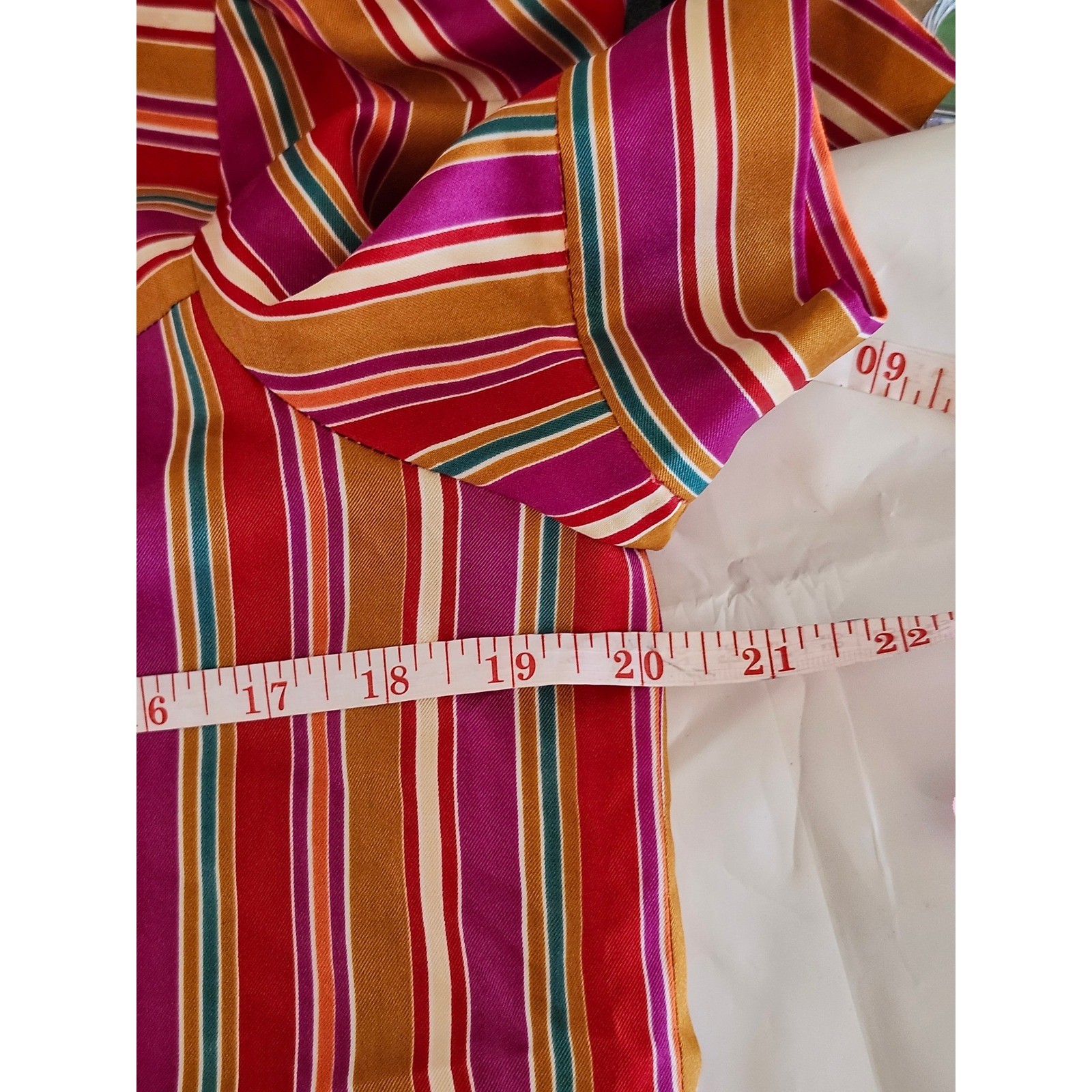 Vintage Yves Jennet Multicolor Stripe Blouse S/M Retro Colorful Statement Top