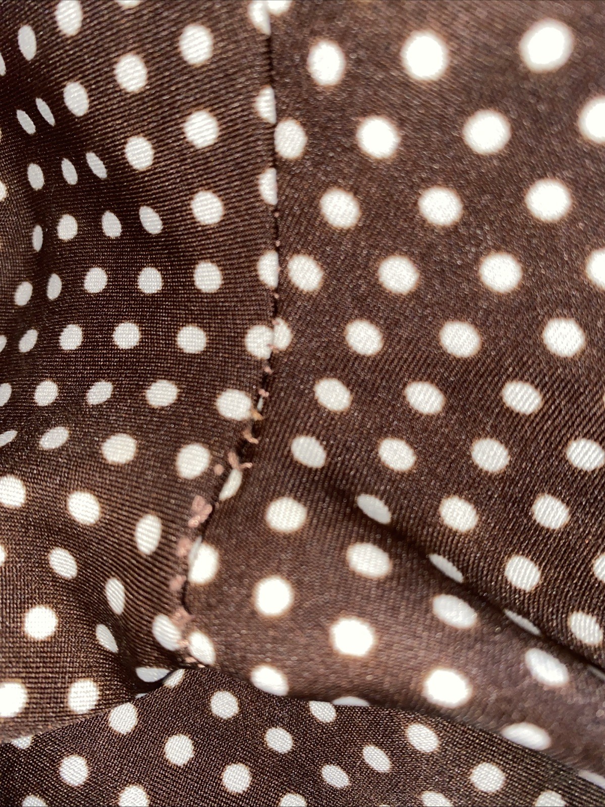 Lee Mar Blouse Women’s Vintage Size 12 Polka Dots Brown White VTG