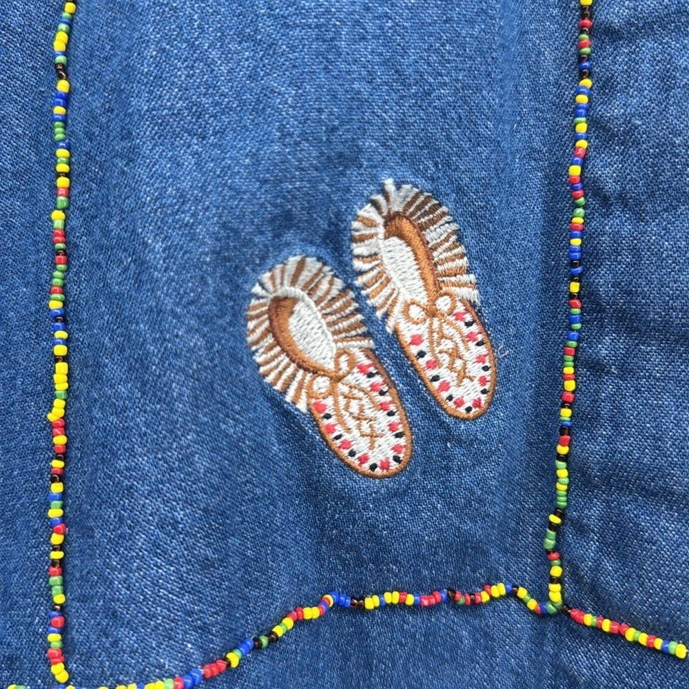 The Eagle’s Eye VTG Native American Denim Button Down Shirt Size Medium