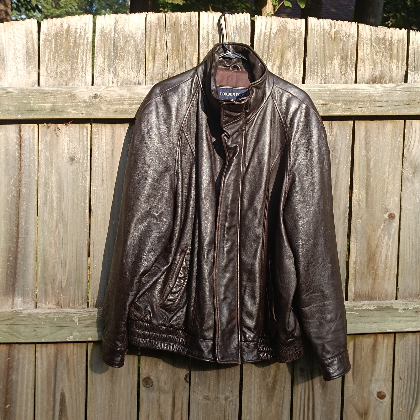 Vintage London Fog Leather Jacket – Black Bomber Jacket Unisex