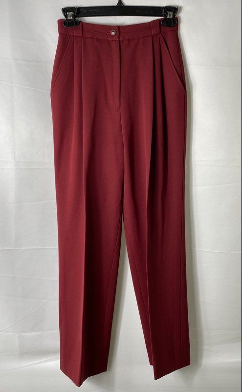 Vintage 90s Gucci Women’s Burgundy Pleated 100% Wool Trousers Pants Sz IT 38