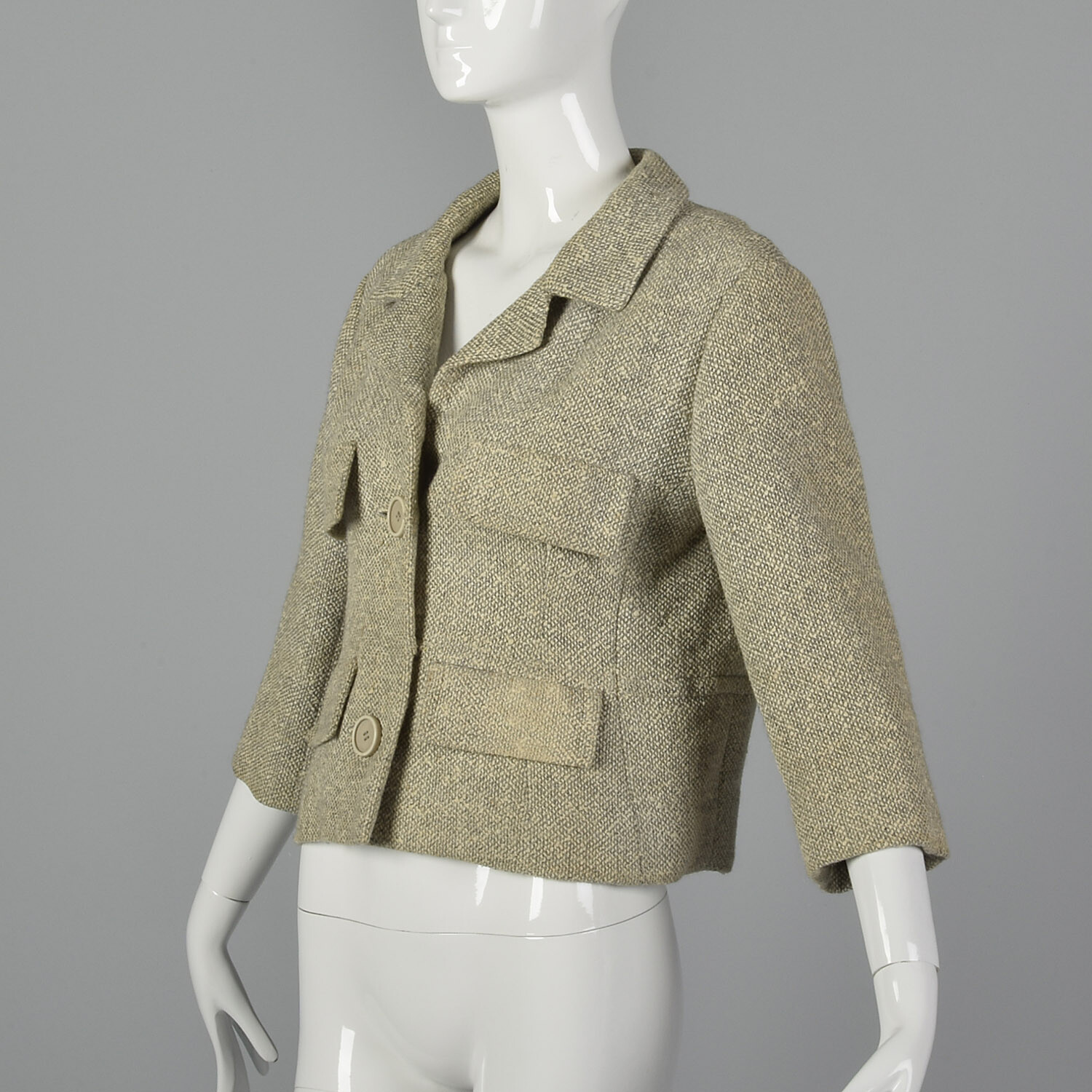 L1960s Balenciaga Haute Couture Numbered Tweed Jacket Classic Designer Timeless