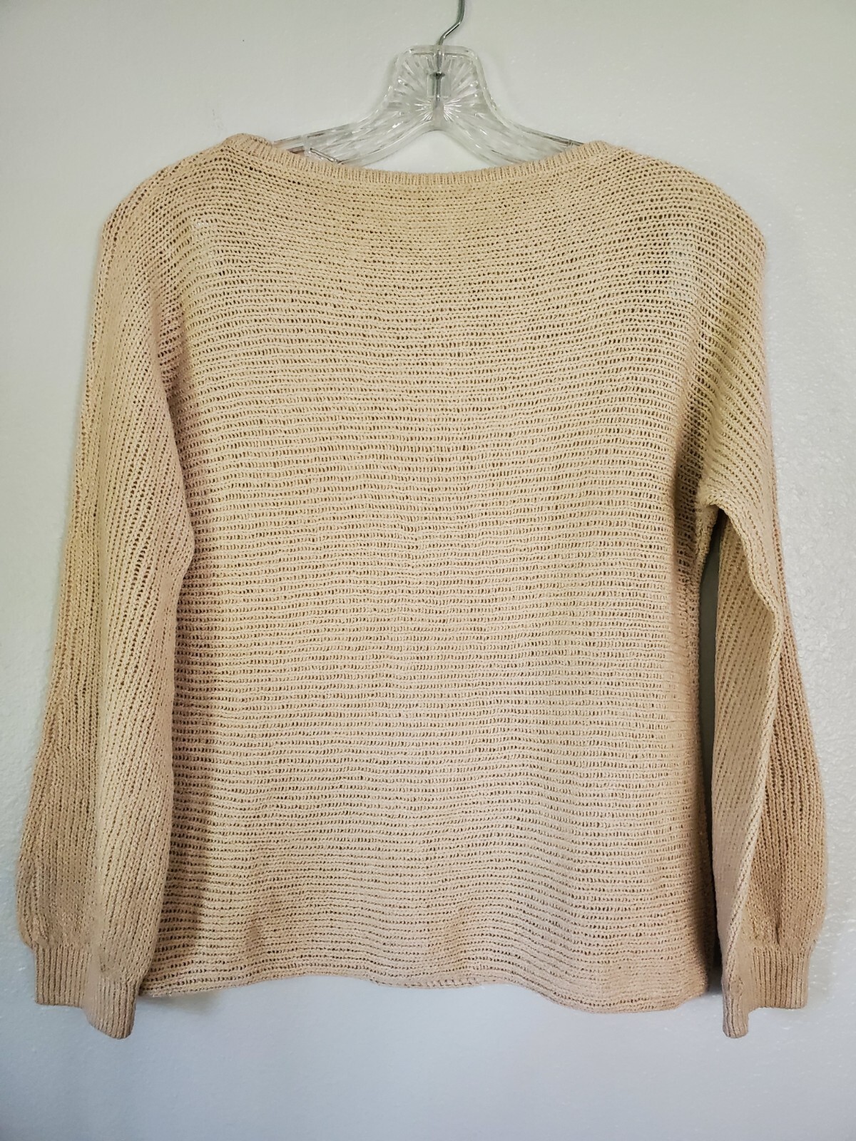 Vintage Dana Hogan Knitted Set Sweater Top & Skirt Tan Size S/M