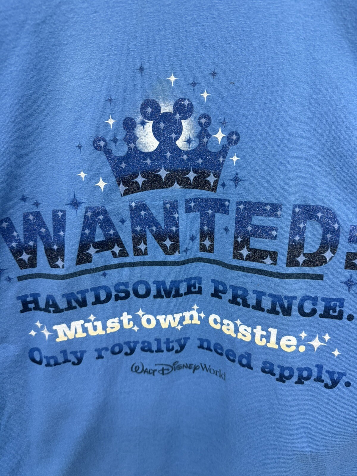 Walt Disney World Wanted Handsome Prince Must Own Castle Royalty Blue XL