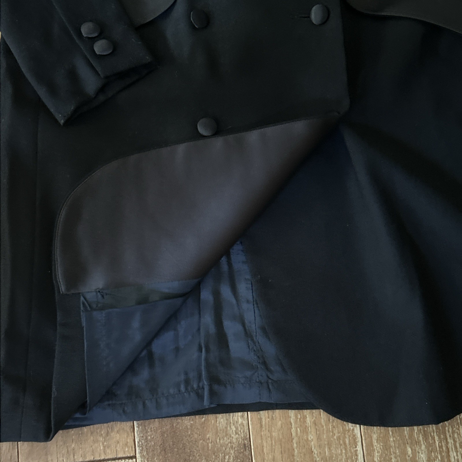 Vintage Women’s Anne Klein II Black Double Breasted Tuxedo Jacket Dress size 6