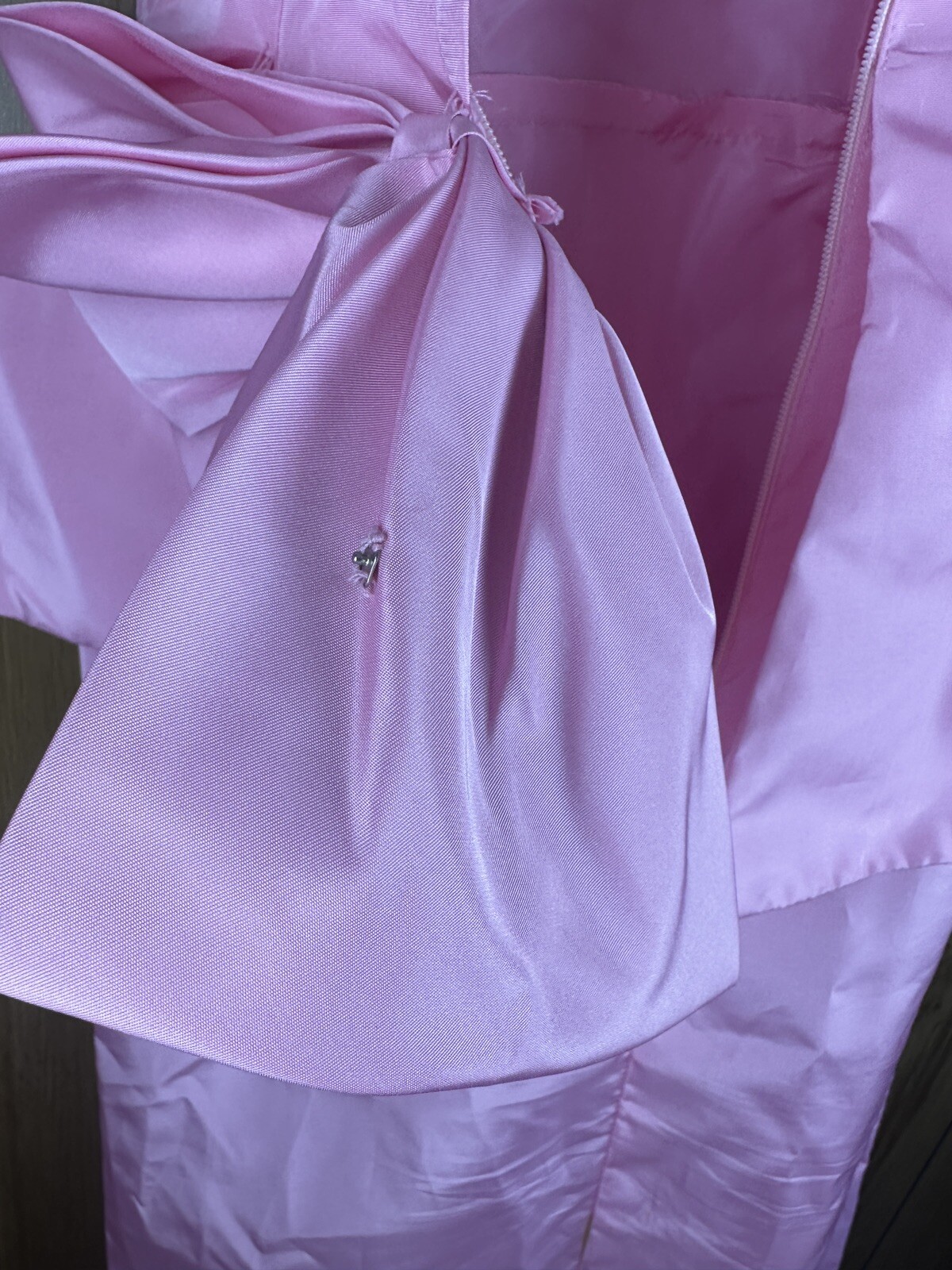Vintage 1980s Pink Princess Cut Peplum Dress With Bow Accent As Pictured