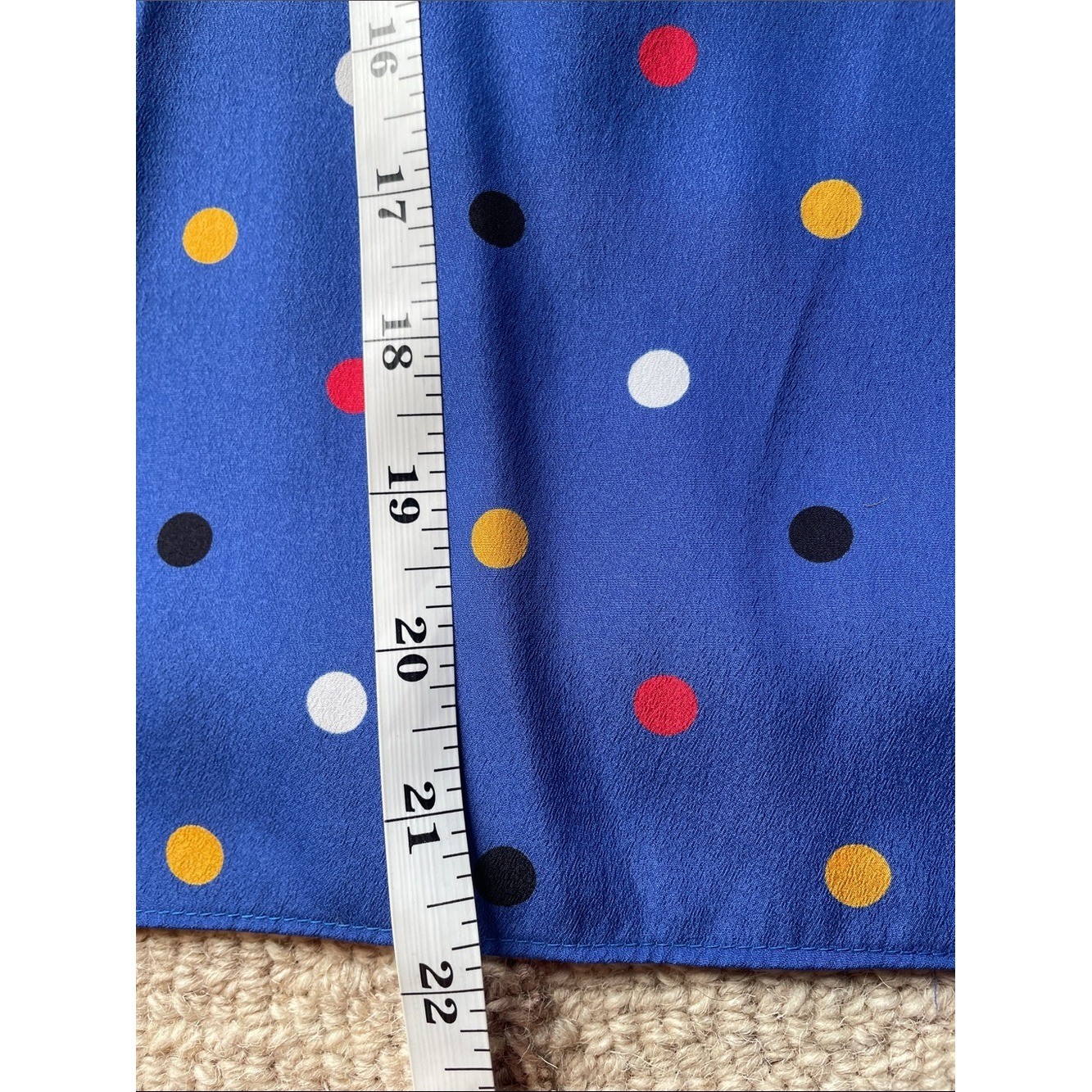 Vintage Sasson Blue Sleeveless Silky Polka Dot 2 Piece Dress & Black Blazer Sz M