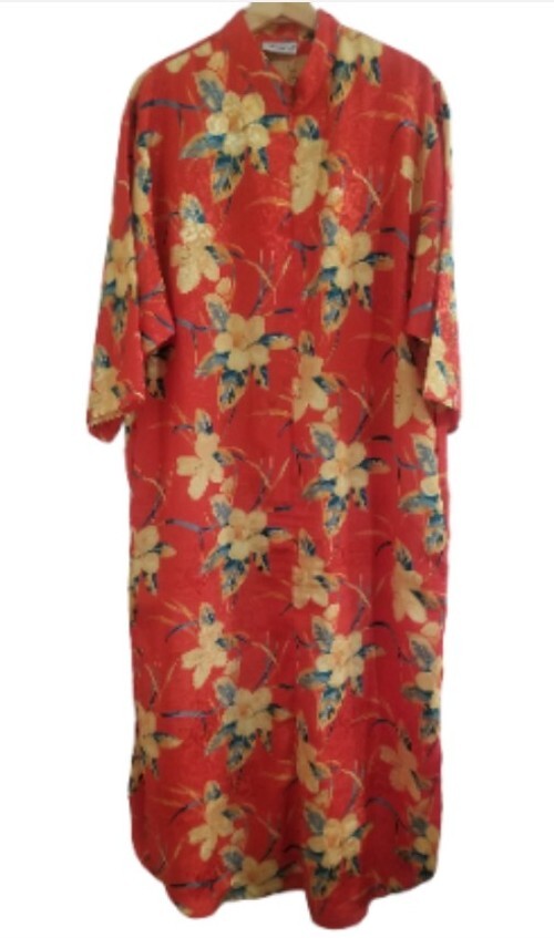 Vintage Lord & Taylor Floral Zip Up Oversized Kaftan Dress Size Medium