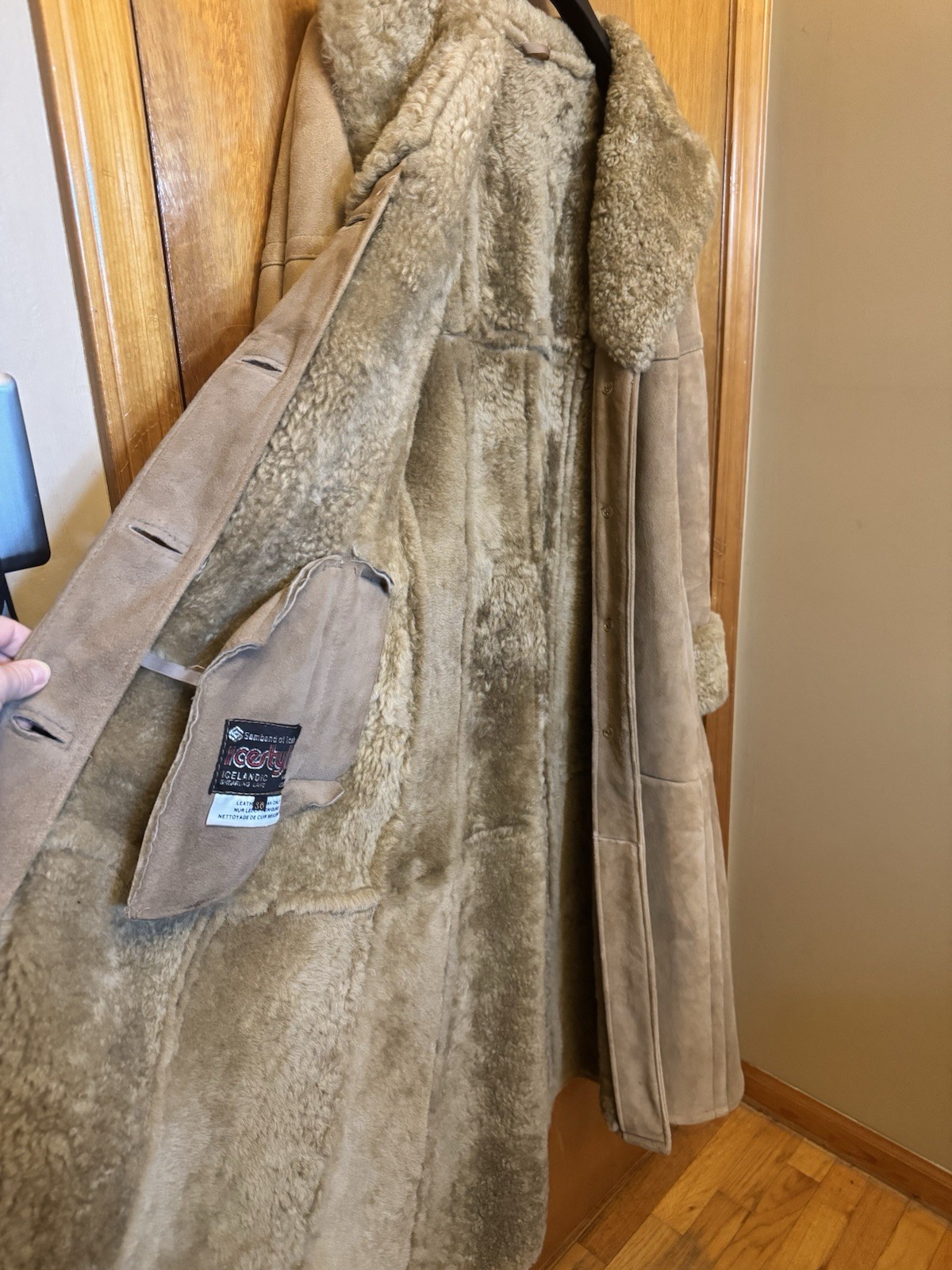 REAL VINTAGE Samband Of Iceland Shearling Lamb Penny Lane Full Length Coat