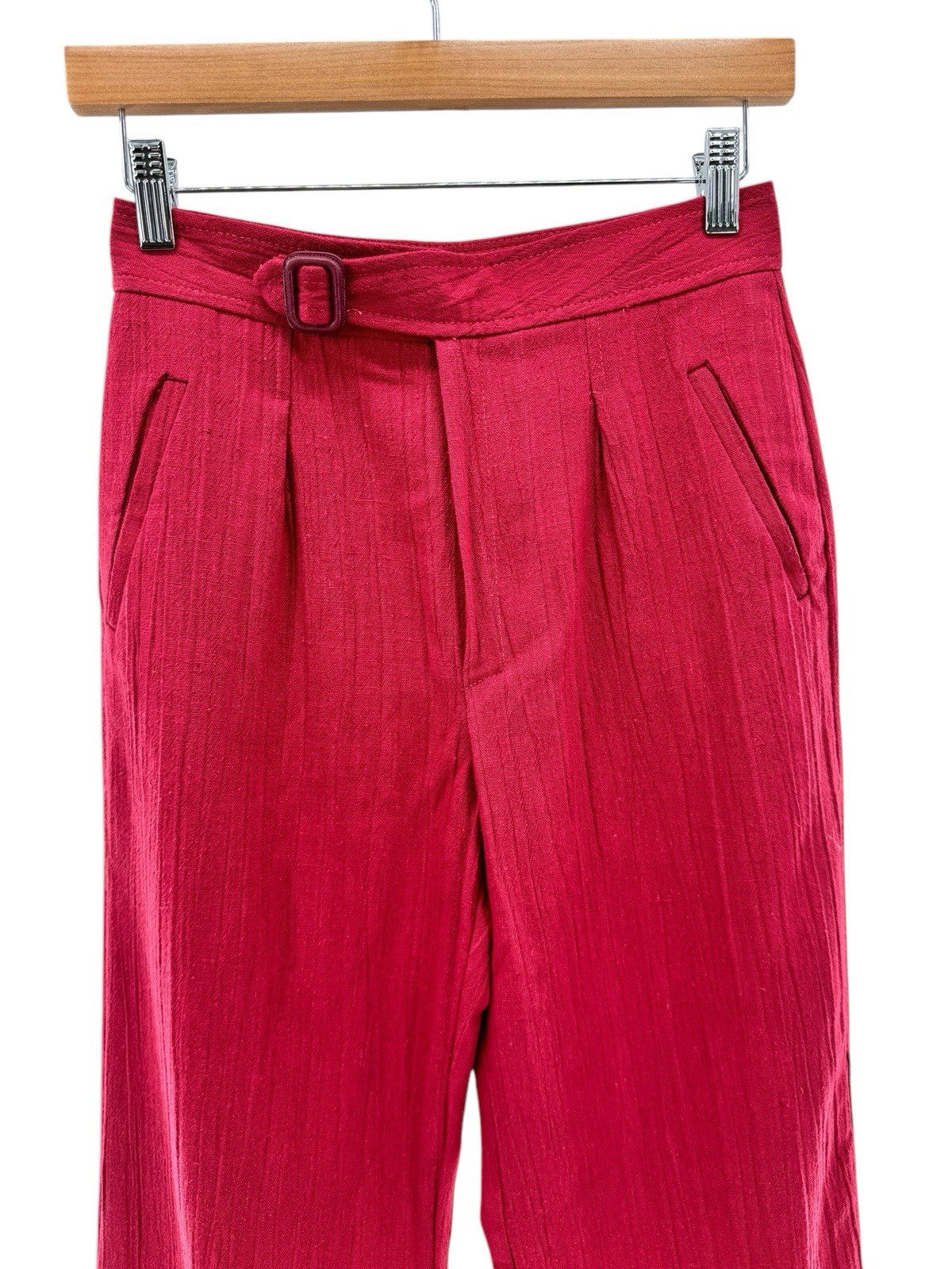 DEADSTOCK 70s Happy Legs High Rise Wide Leg Trouser Pants Rare Vintage Red NWT