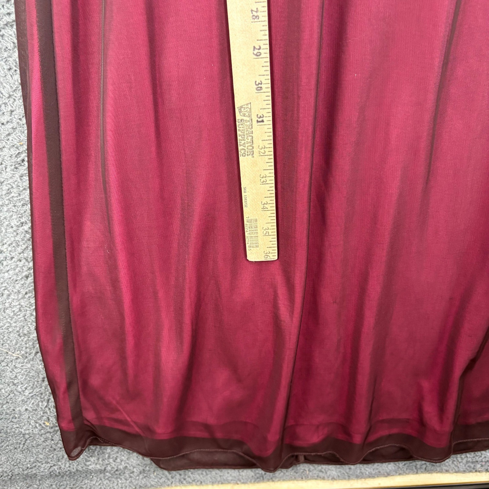 Roberta Vintage Y2K Strapless Rhinestone Evening Gown Burgundy Maroon Small