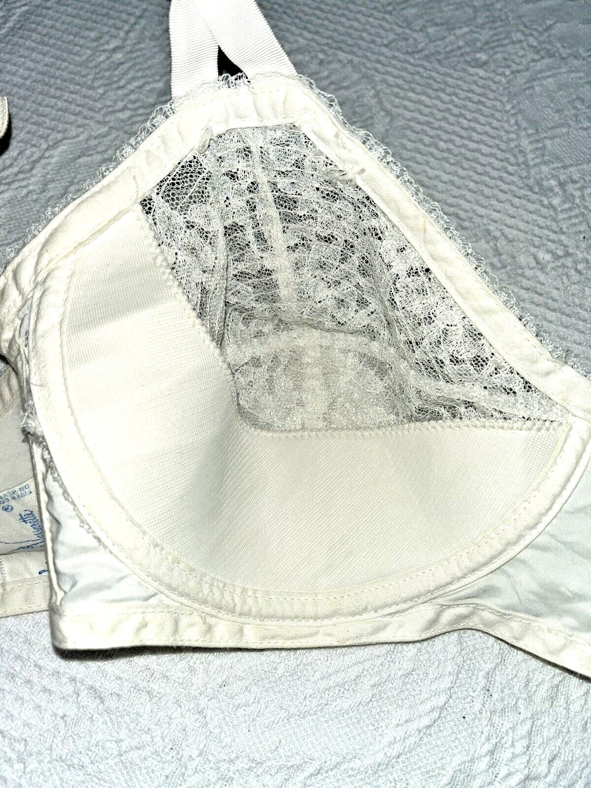 Vtg 50’s Bra Circle Stitch Hollywood Vassarette Backless Petal Pusher White 36B