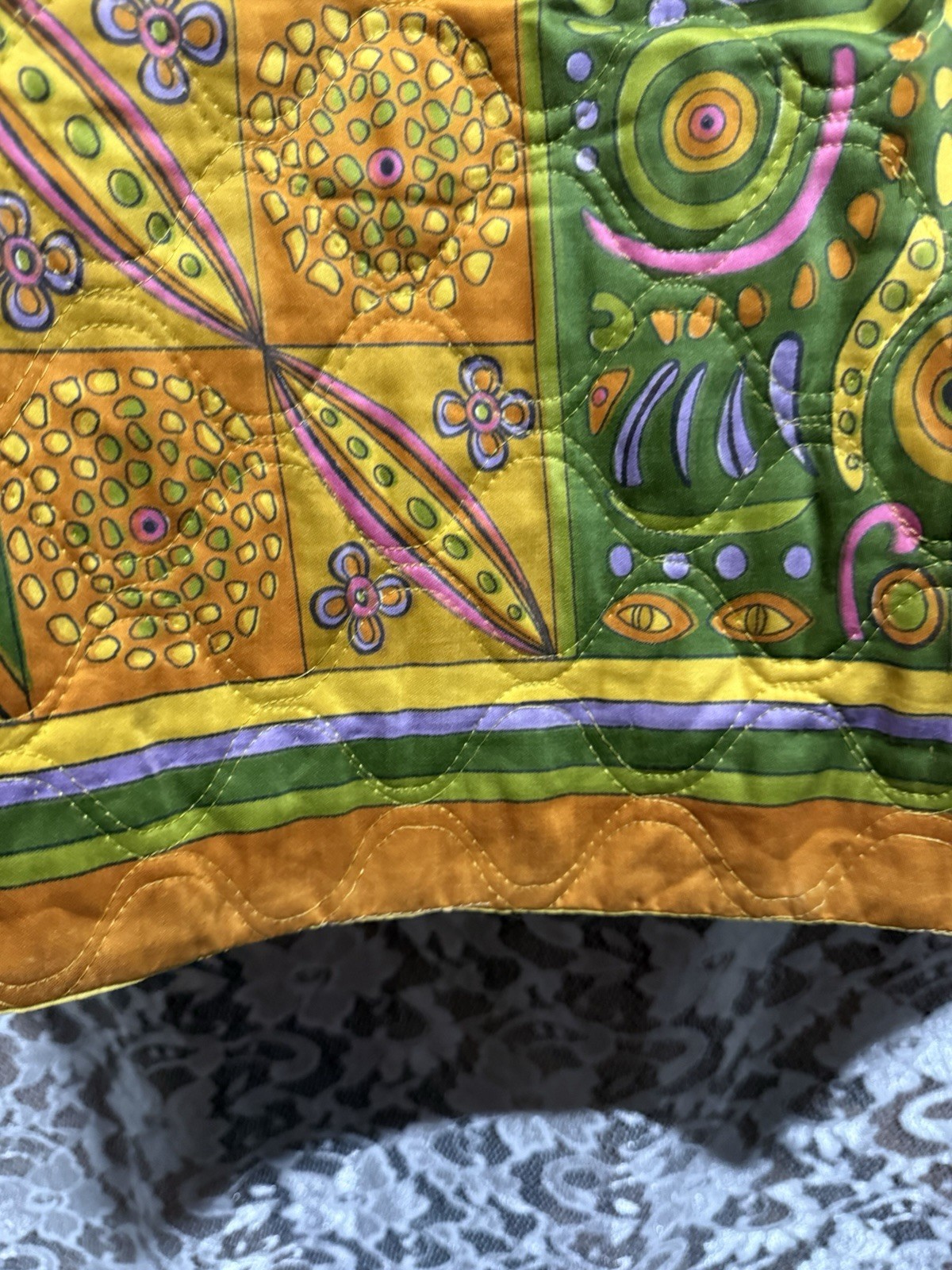 Alex Colman California Colorblock Quilted skirt in vibrant colors XS 70s