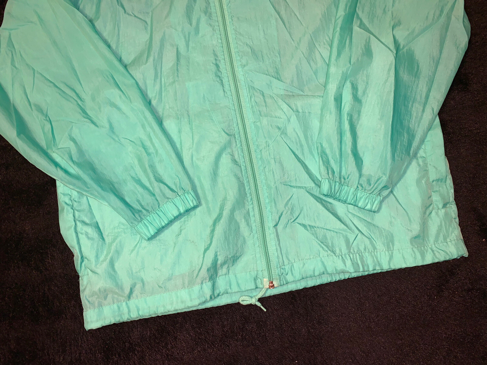 Vintage PRO Spirit Unisex Turquoise S Full Zip Pocket’s Nylon Wind-Breaker NWOT