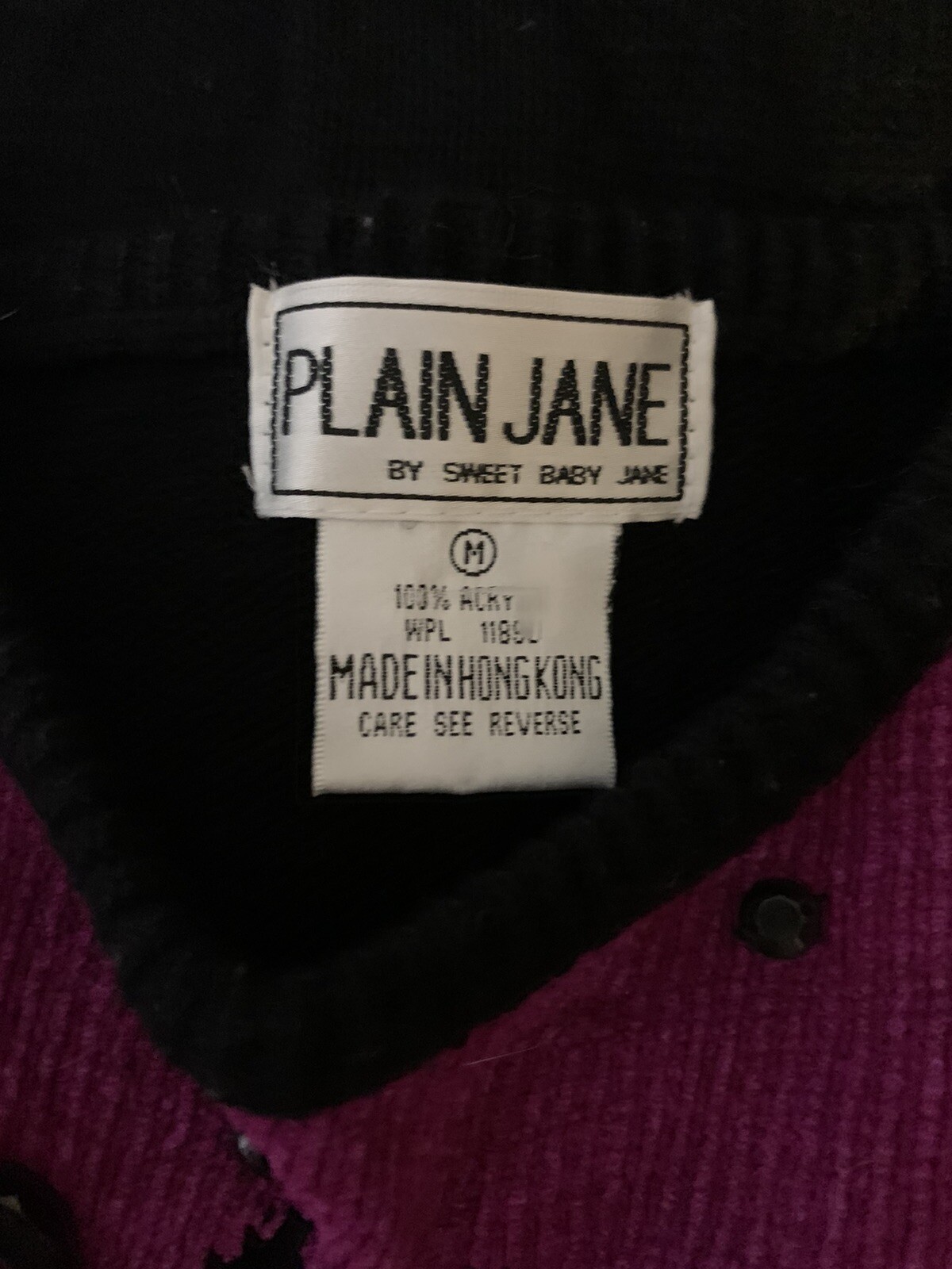 ❤️Vintage Plain Jane Knit Sweater Dress Hot Pink & Black With Sparkles Acrylic M