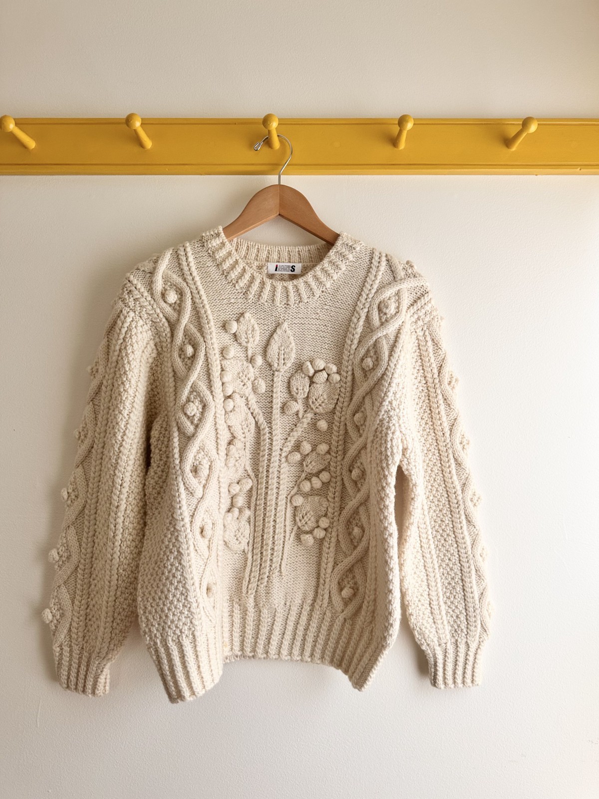 ISSEY MIYAKE I.S. Sport vintage floral bouquet 3D popcorn crewneck sweater S M