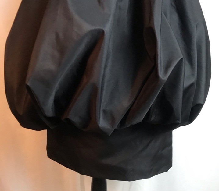 Vintage Sweetheart Neck Bubble Hem Party Dress Black Sz 5/6 Bow Ruched Bodice