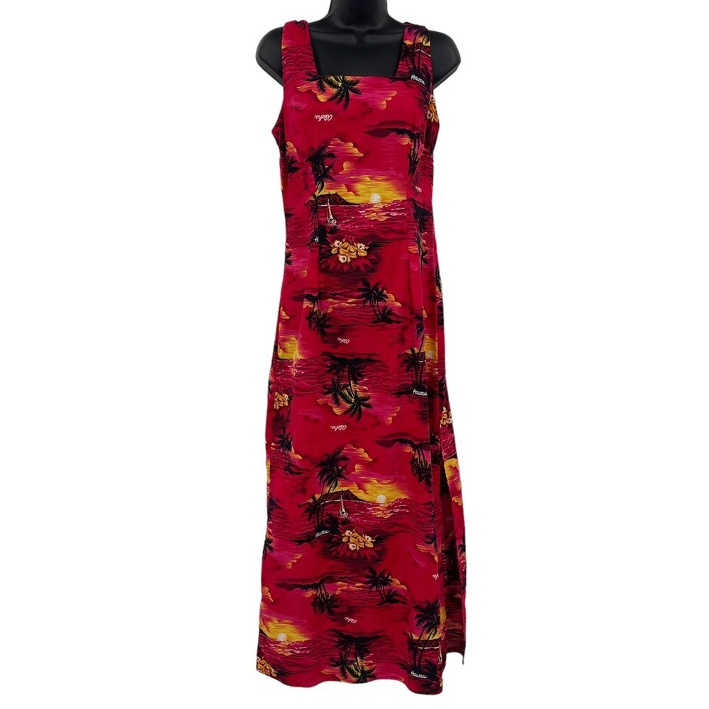 Vintage Royal Creations Hawaiian maxi tank dress resort wear vacation size S/M