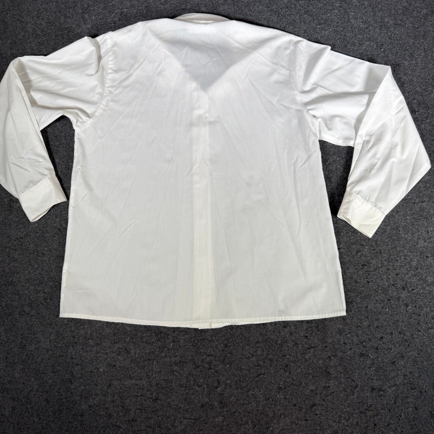 Yves St. Clair Vintage White Lace Collar Pintuck Button Up Blouse Womens XL