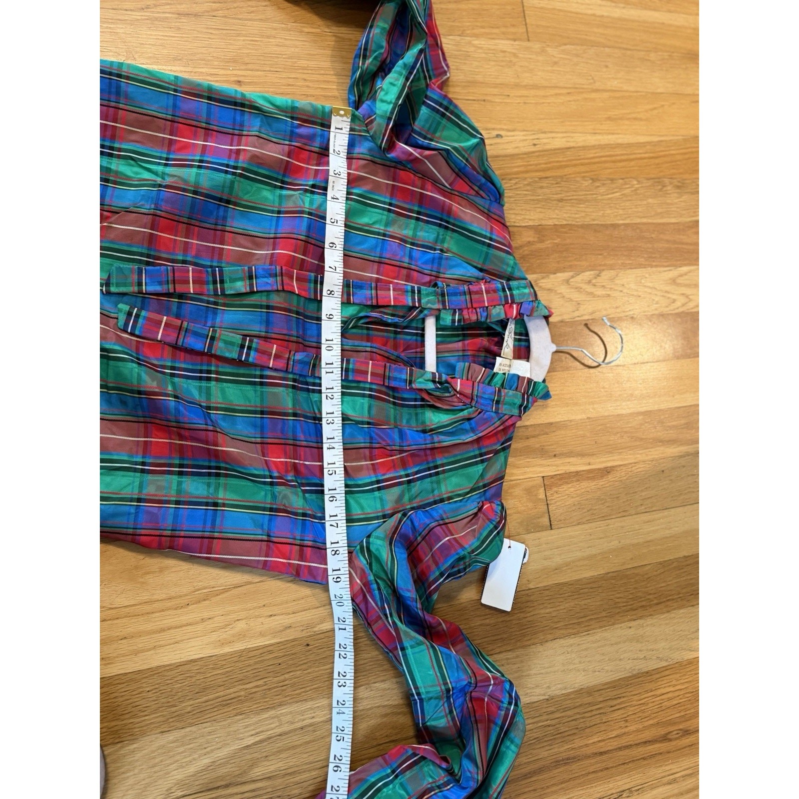 VTG 70’s Patchwork Plaid Christmas Midi Skirt Blouse Matching Set S preppy
