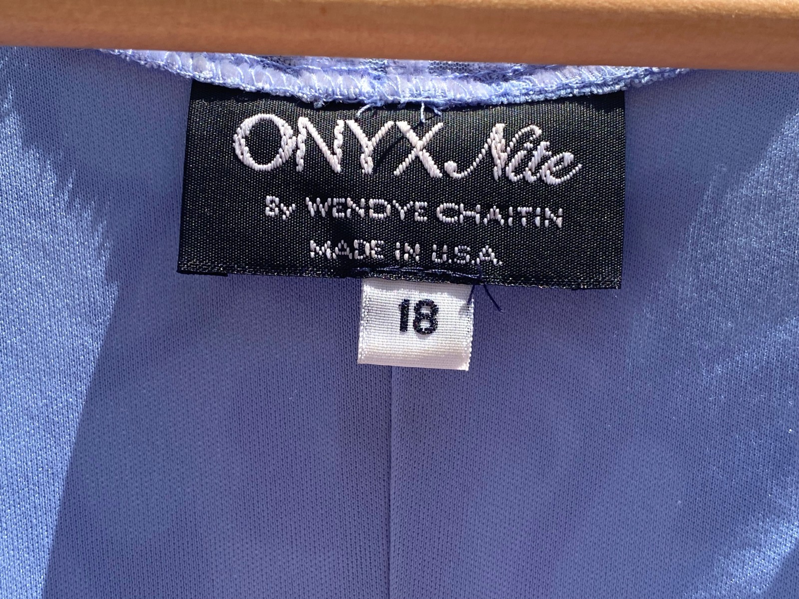 Onyx Nite Wendye Chaitin Purple Blue Velvet Dress Long Nightgown Size 18 Large