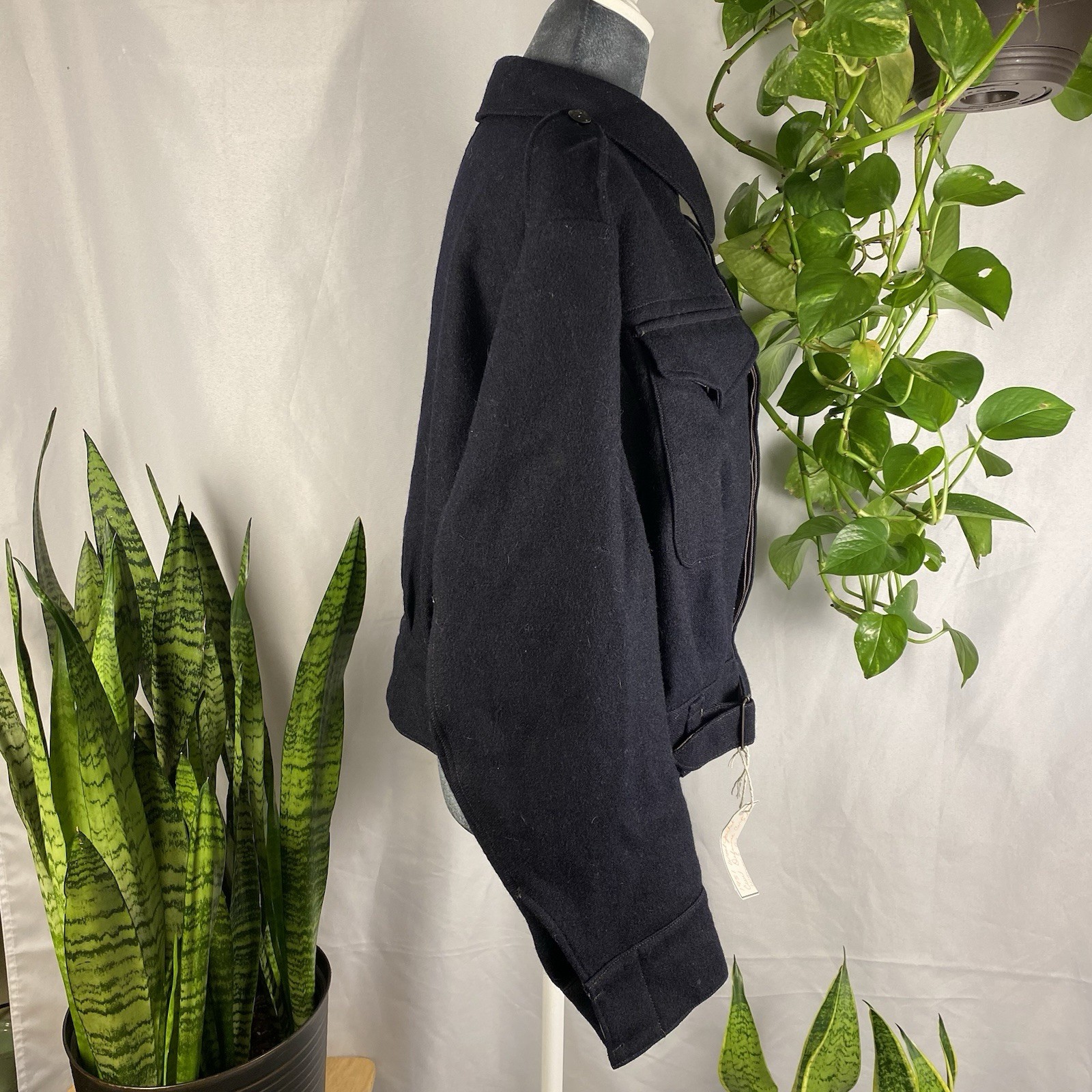 Vintage 1951 Women’s Wool Civil Defence Military Jacket Size 8 Navy