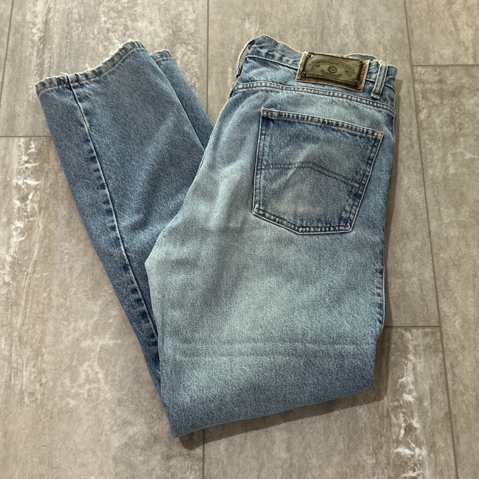 Vintage Giorgio Armani Designer Jeans 90s Light Wash Sz 36/32 Made In USA