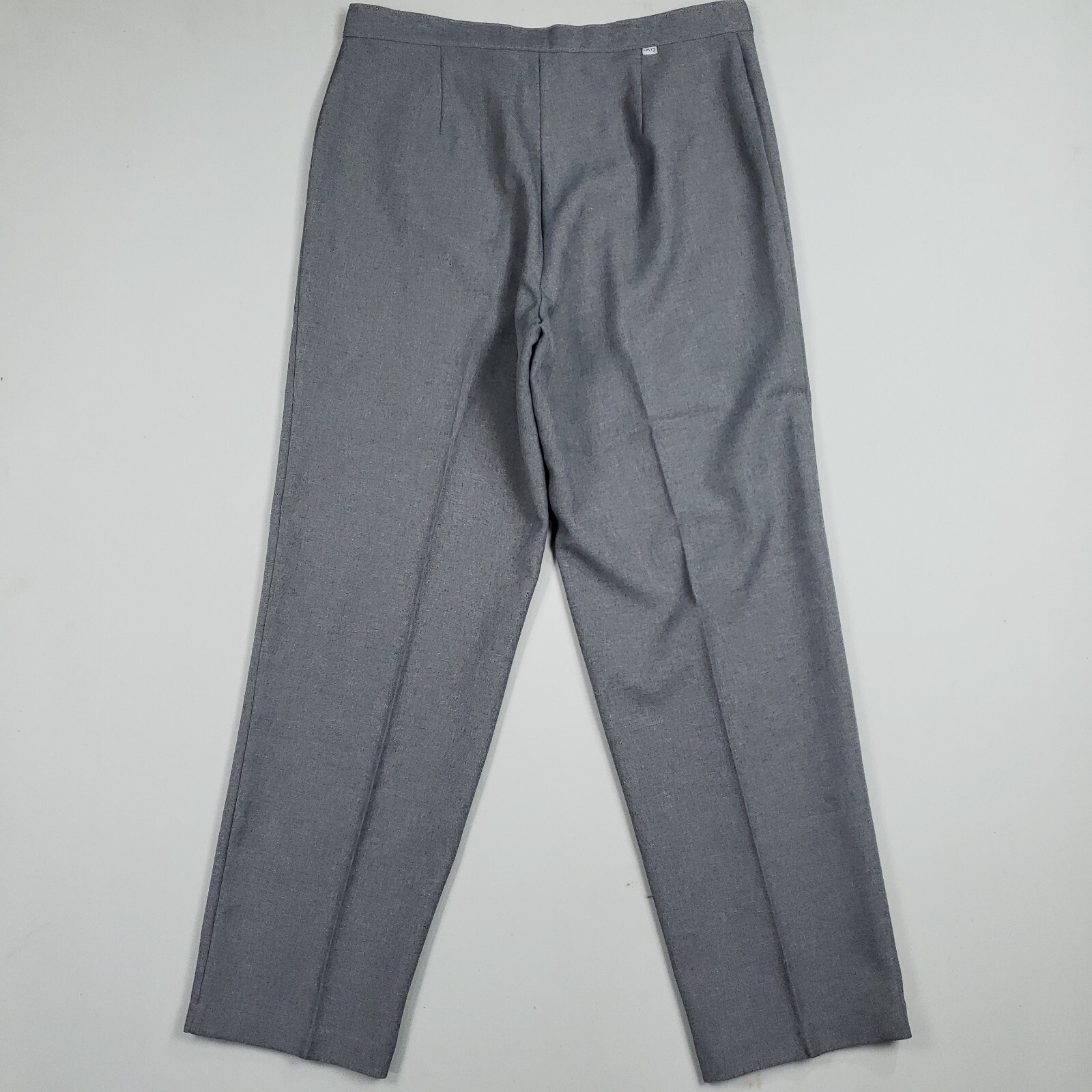 Vtg 70s Levis Bend Over Pants Women 34 Gray Polyester Slacks High Rise Waisted