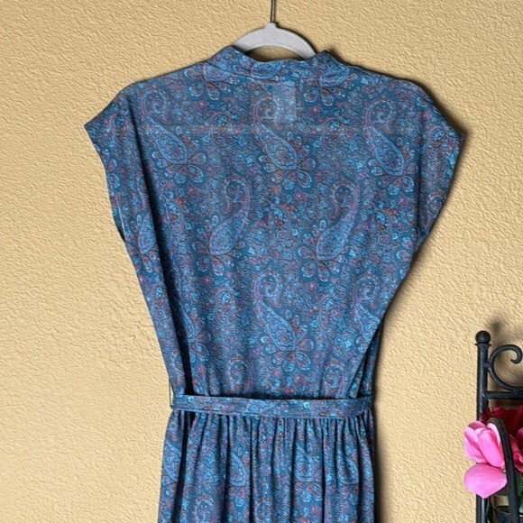 Vintage 70s JSE of California Sleeveless Belted Dress Tag Size 12