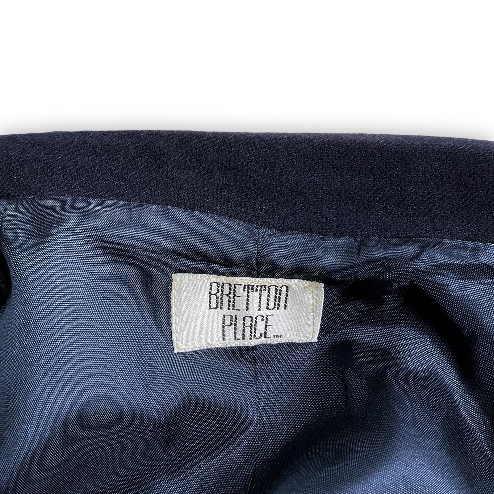 Bretton Place Womens Size 14 Blue Long Sleeve Wool Blazer Academia Career VTG