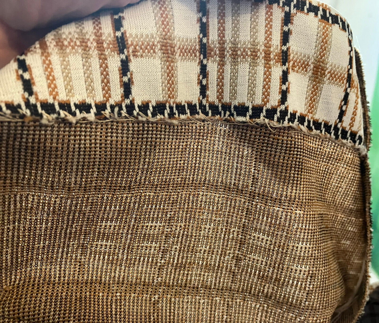 Vintage ANDREA GALE Checkered BLAZER, Brown, Rust, Tan, Cream, Slightly Stretchy
