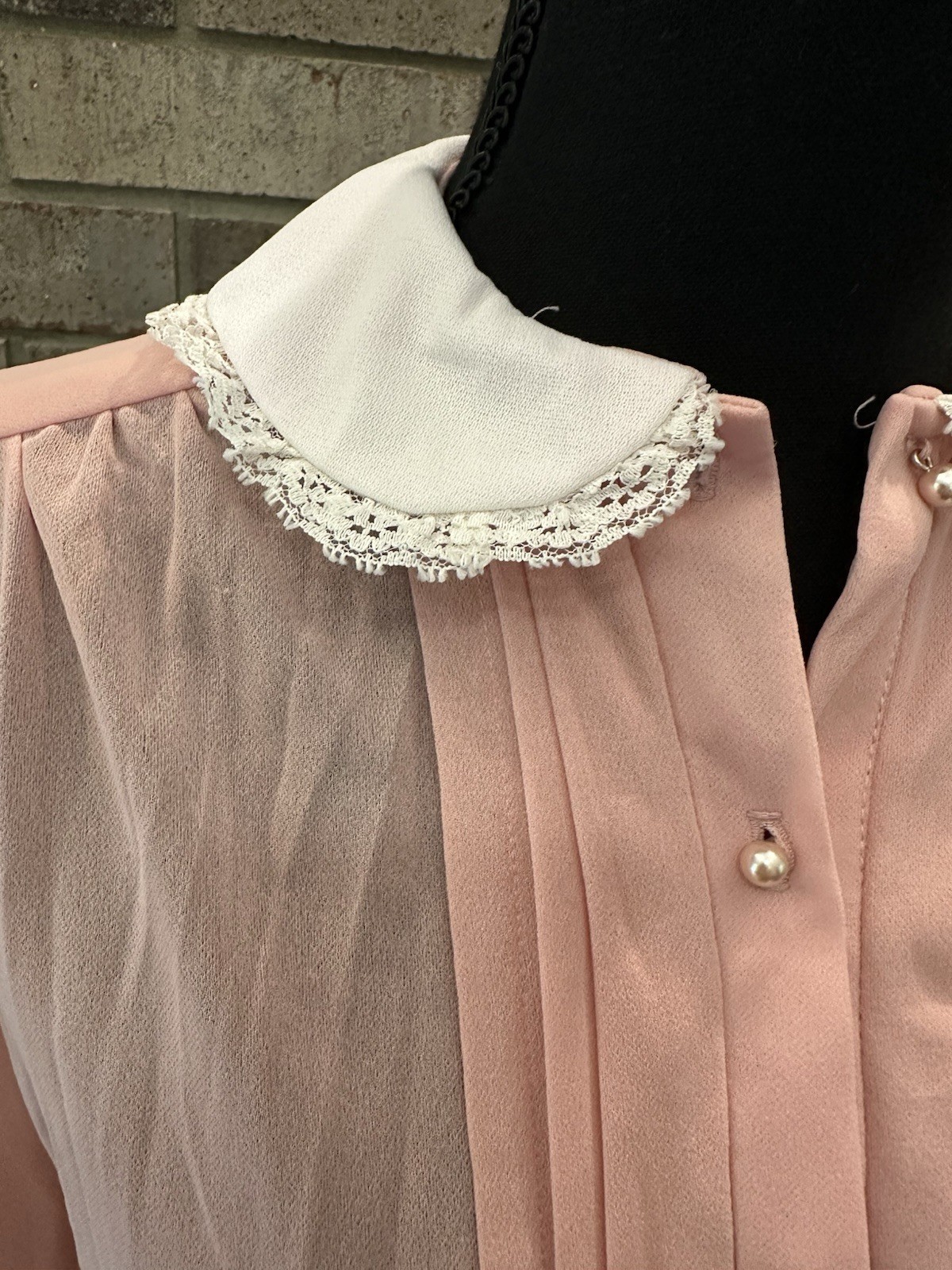 Vintage DISCOVERY I Fashions Dress Size 10 Long Sleeve With Belt Pink 62908