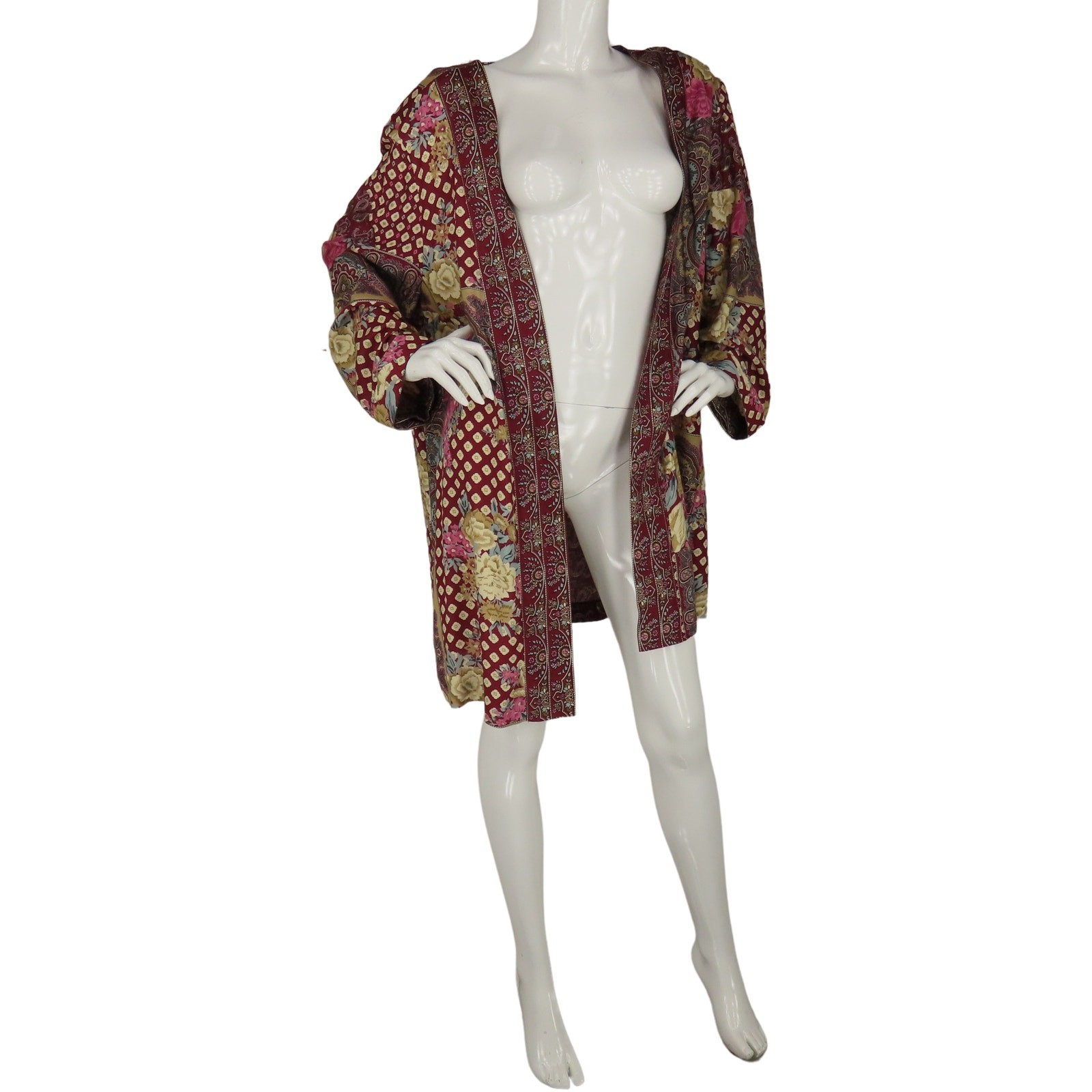 Vintage Boho Floral Patchwork Duster Top