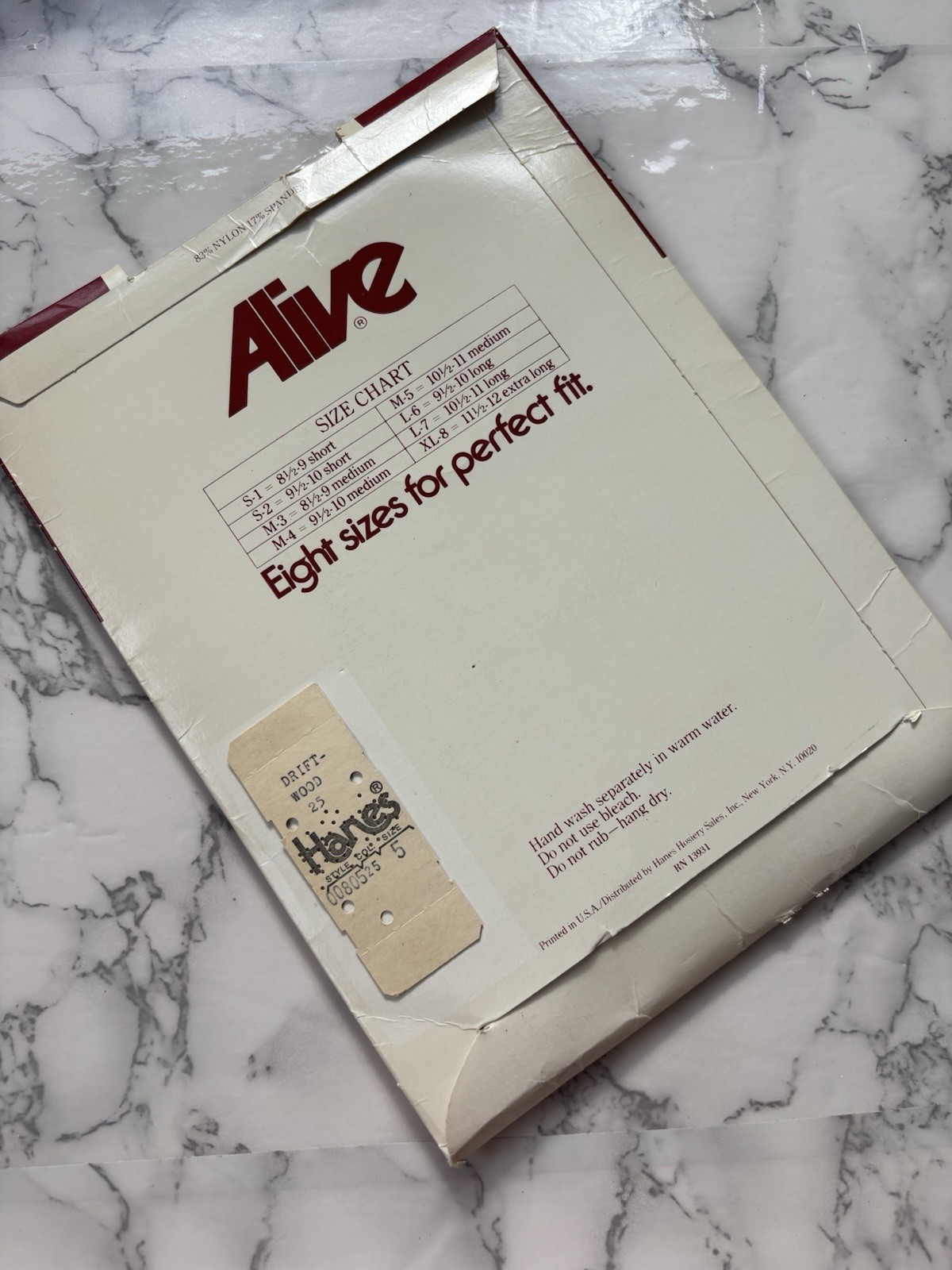 1PR VINTAGE HANES ALIVE RHT SUPPORT SHEER NYLON STOCKINGS 9 1/2-10 Driftwood