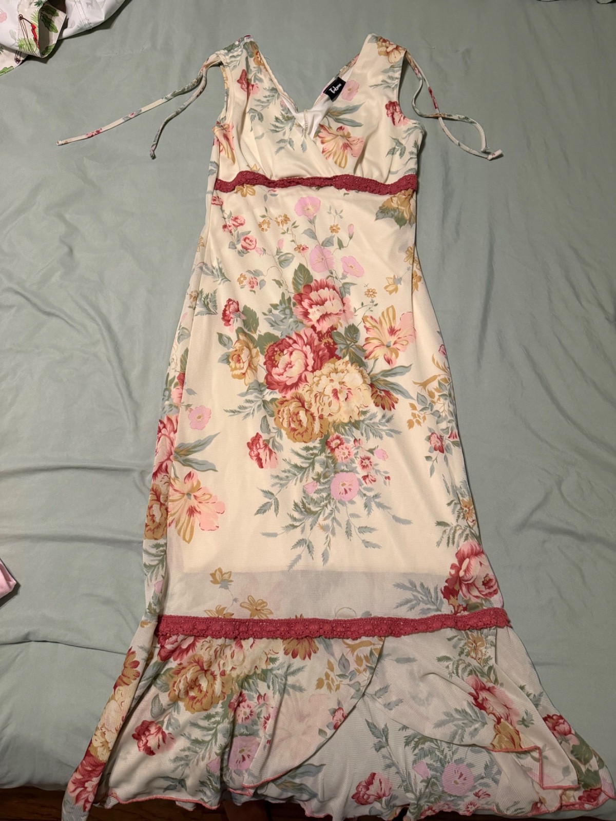 vintage taboo flowery light dress y2k size small