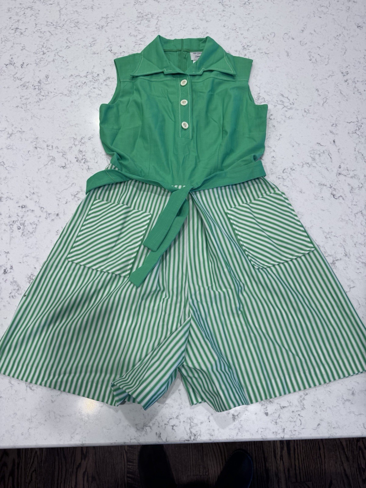 Vintage Sunny South fashions Dallas Mod/Gogo/Hippie Jumpsuit Sz 16 BH