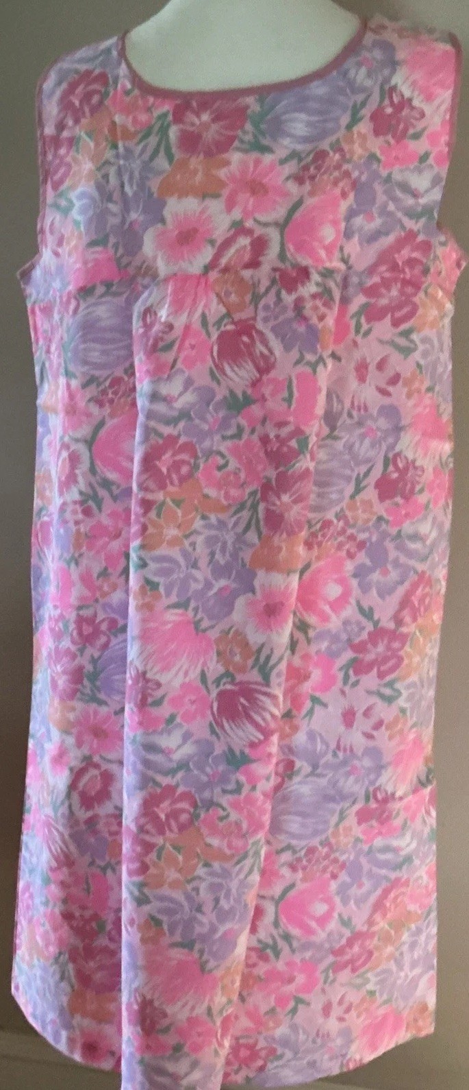 Vintage 1960’s Floral Cotton Housedress MuMu New With Tags L