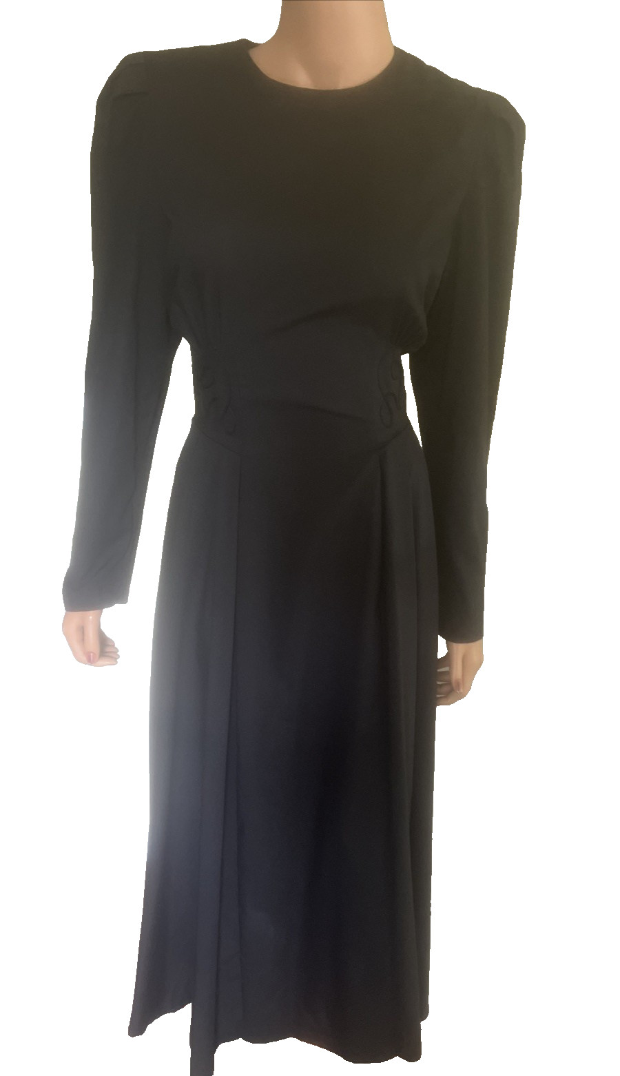 Vintage Go Vicki! 80s Black Gothic Romantic Dress Victorian Revival Witchy 9/10