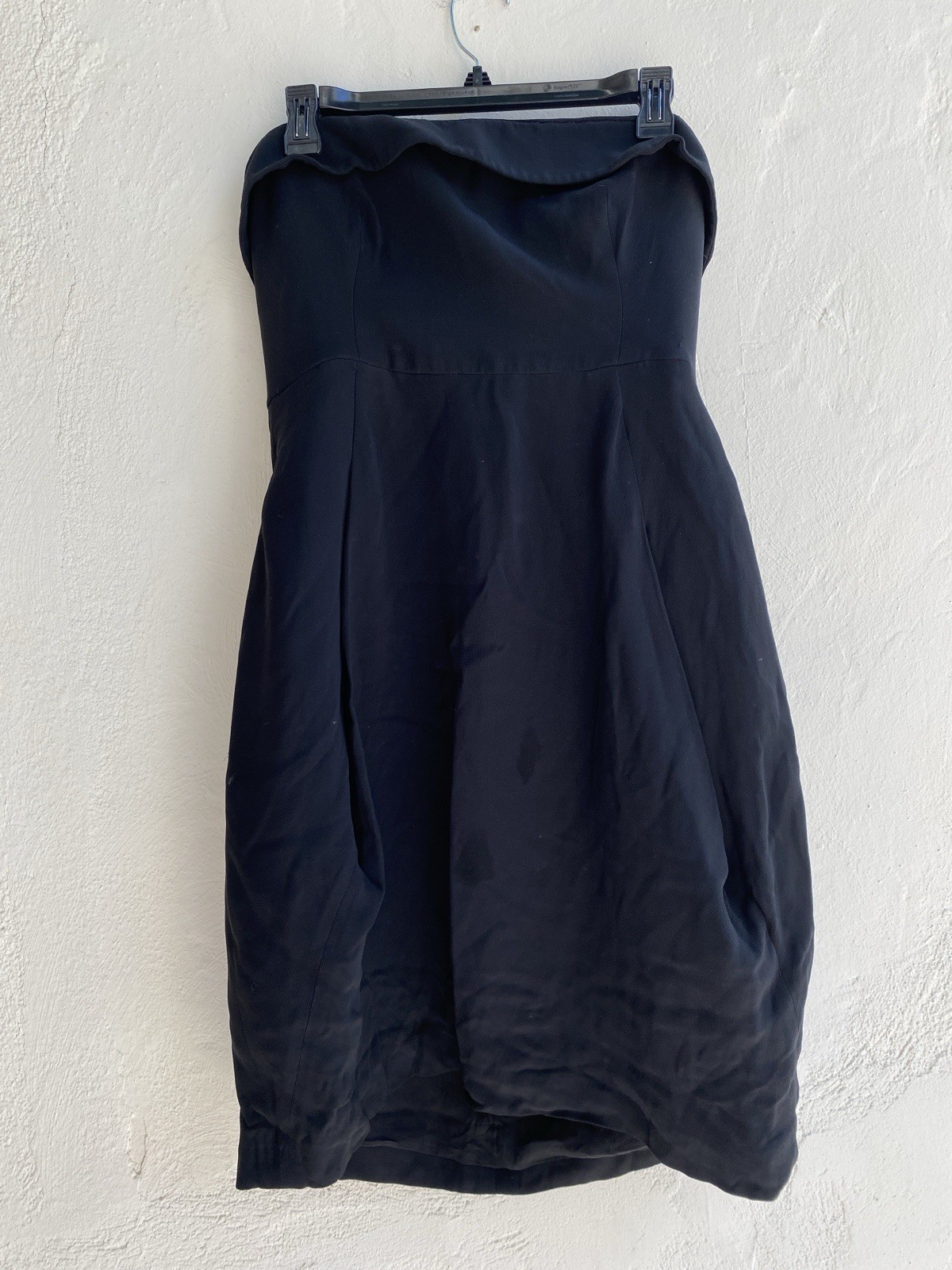 Vintage Georgio Armani 44 Strapless Dress Boned Black Sexy Mini