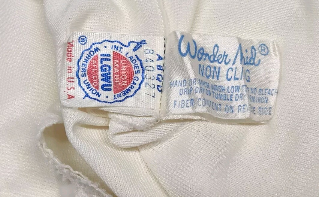 Vintage Wonder Maid Cream ILGWU Size 34 Camisole Non Cling 100% Antron Nylon USA