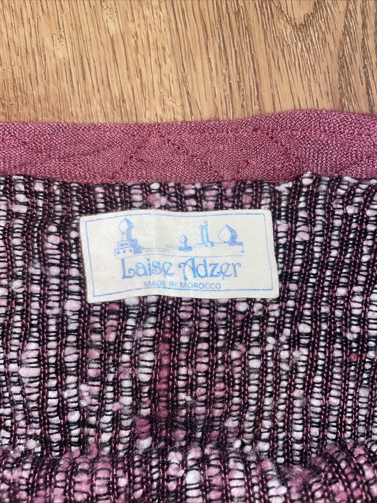 Vintage Laise Adzer Cotton Rayon Purple A-Line Skirt And Sweater Set