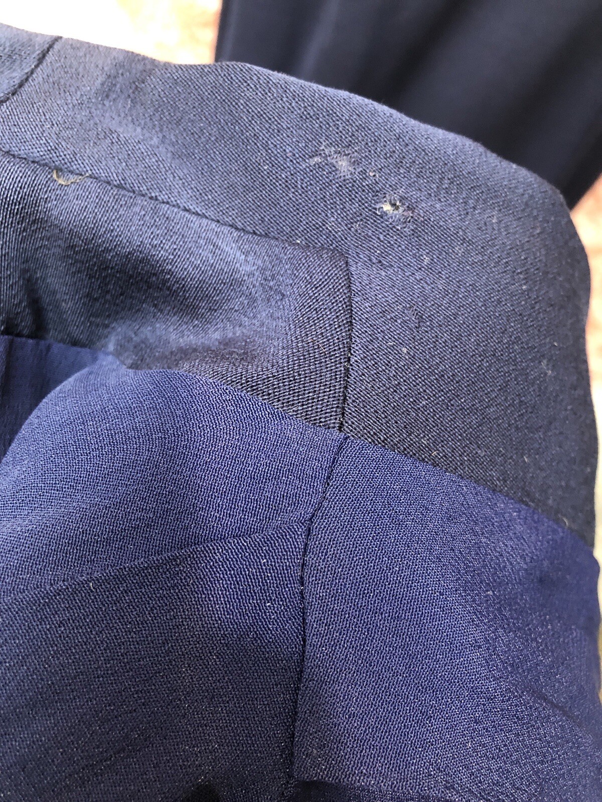 VTG 1940s SWING-TOWN Navy Blue GABARDINE Tailored Suit w/DONUT BUTTONS Sz-Med
