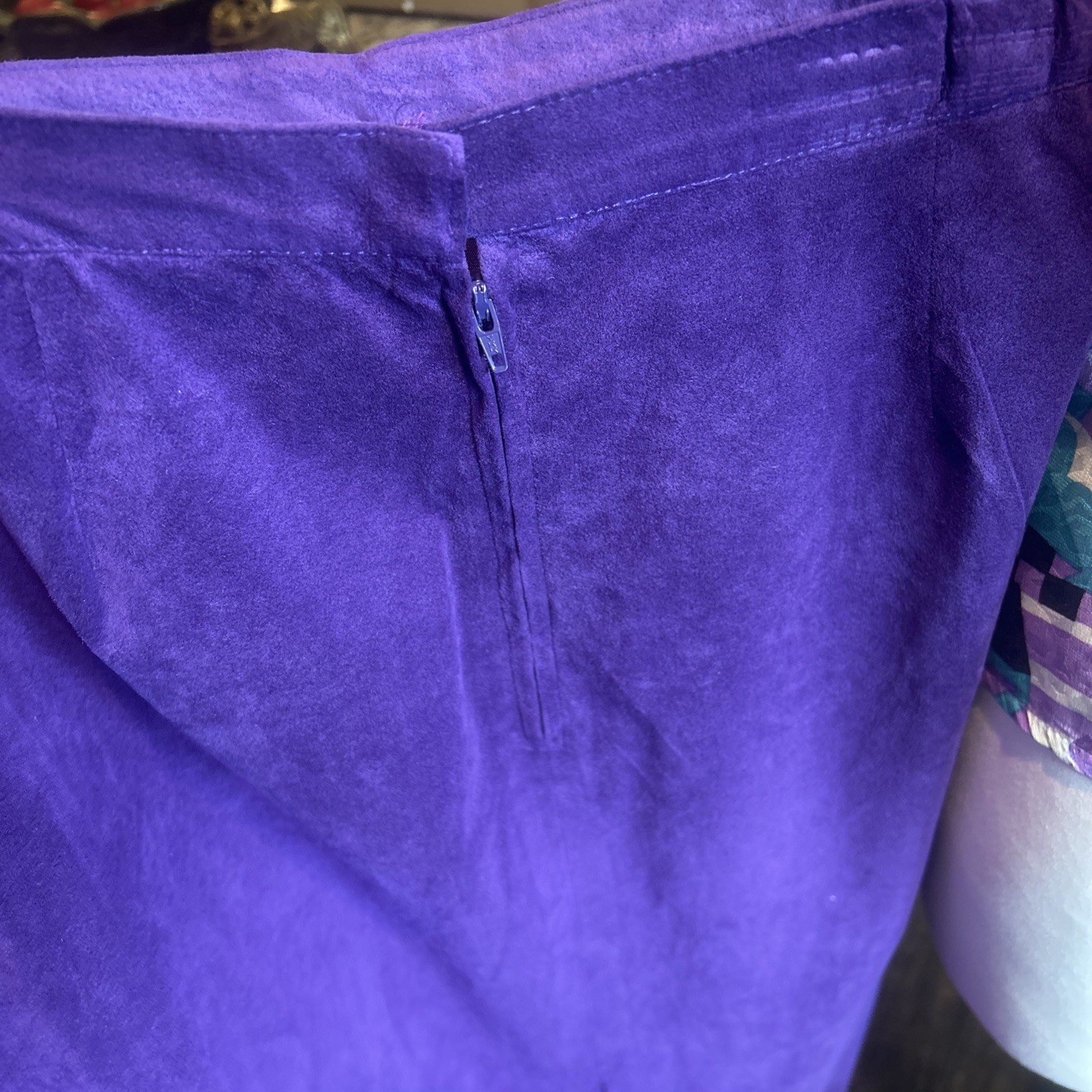 Vintage Count Romi Sz 12 Purple Ultrasuede Skirt Suit w Blouse GVC