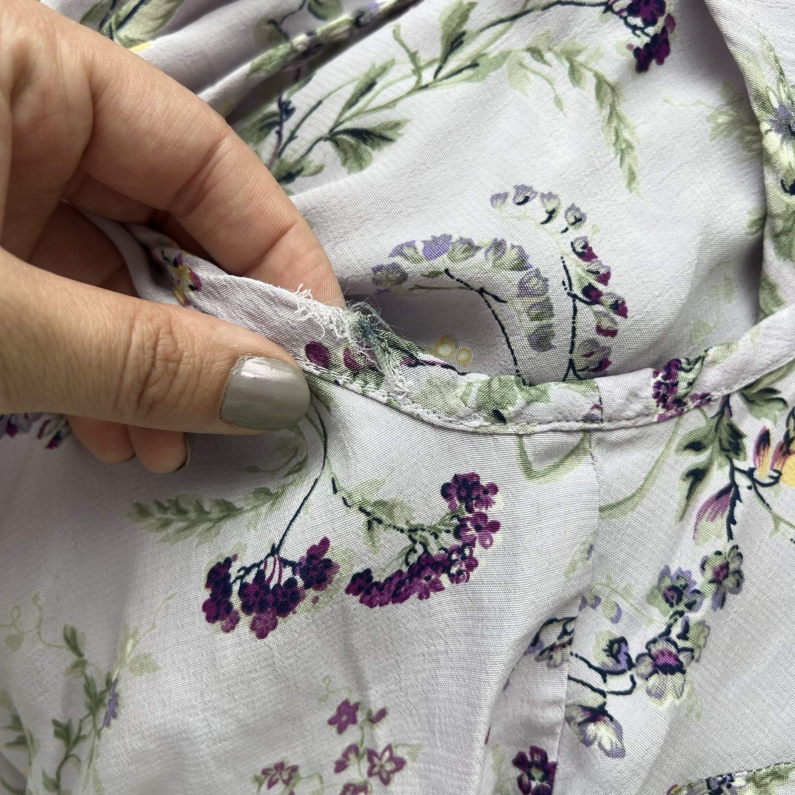 Vintage Karen Kane lavender purple floral mini dress Md