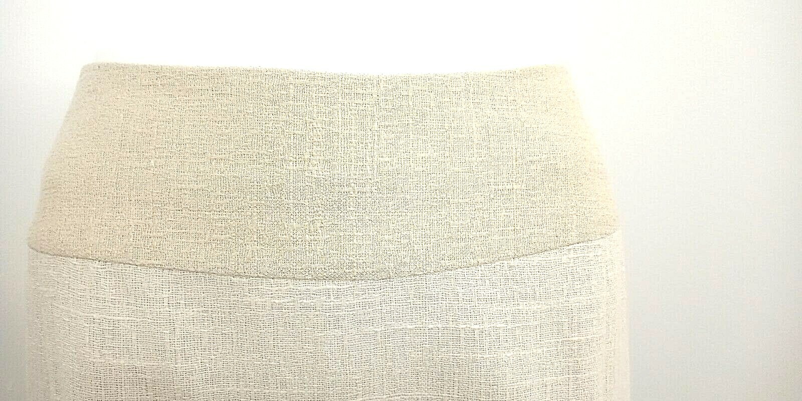 Vintage 1980s NEWPORT NEWS Midi Skirt Women’s 16 Ivory Gold Lurex High Low Flowy