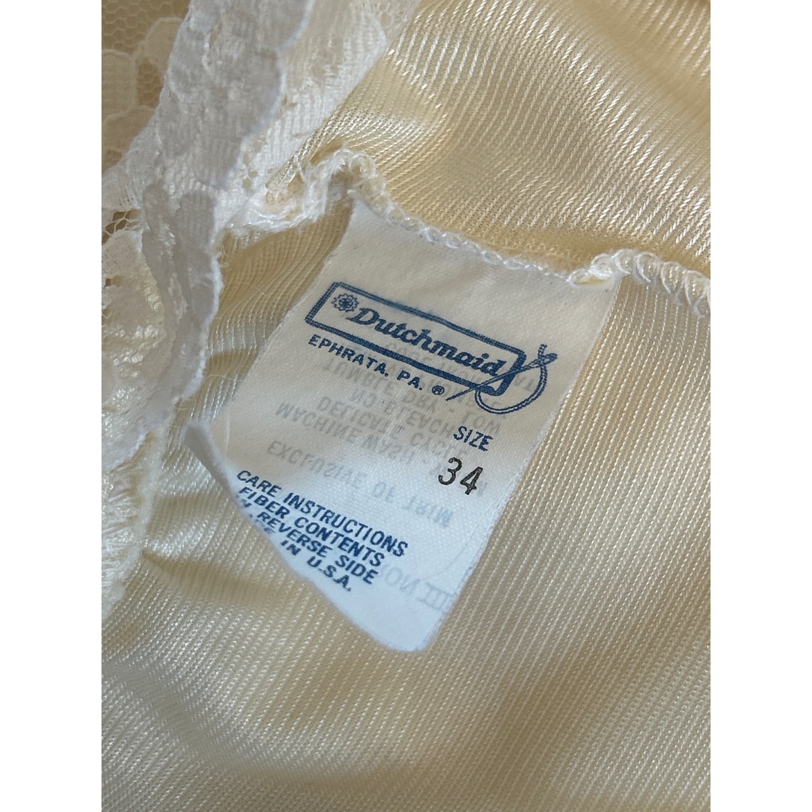 Vintage Dutchmaid Camisole Top Lace Trim Ivory Coquette Romantic Lingerie 34