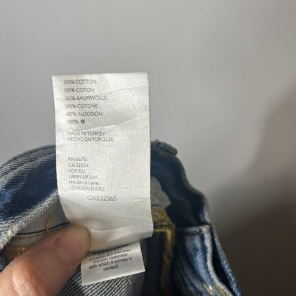 We the Free Blue Jean Boho Beach Raw Hem Cotton Shorts Sz 26