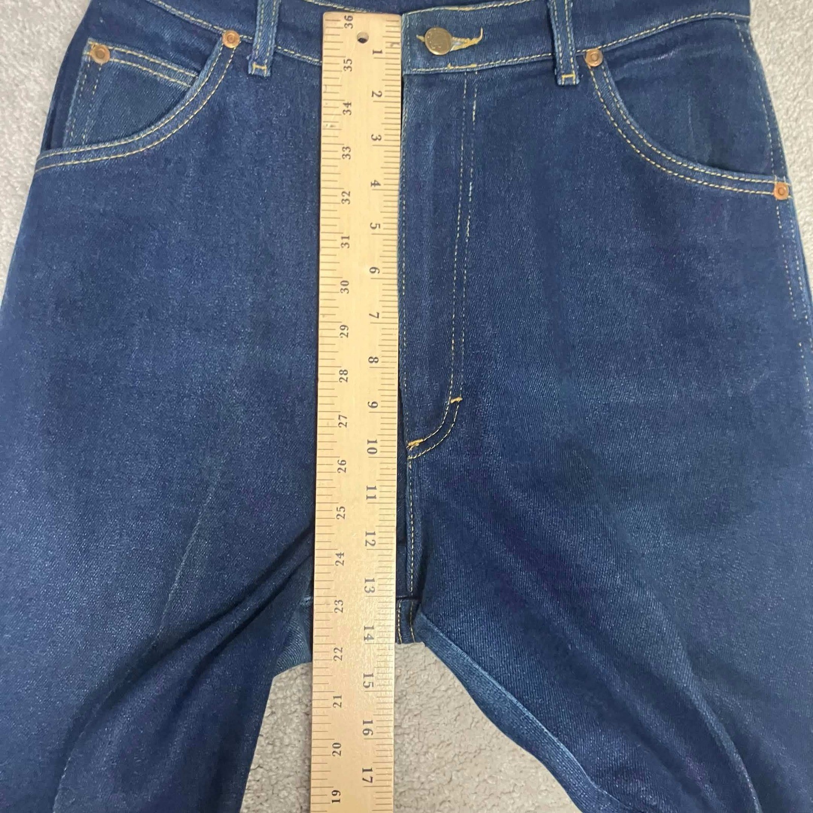 Vintage Lee High Waist Straight Leg Jeans Dark Wash Denim Made in USA 16 28×30